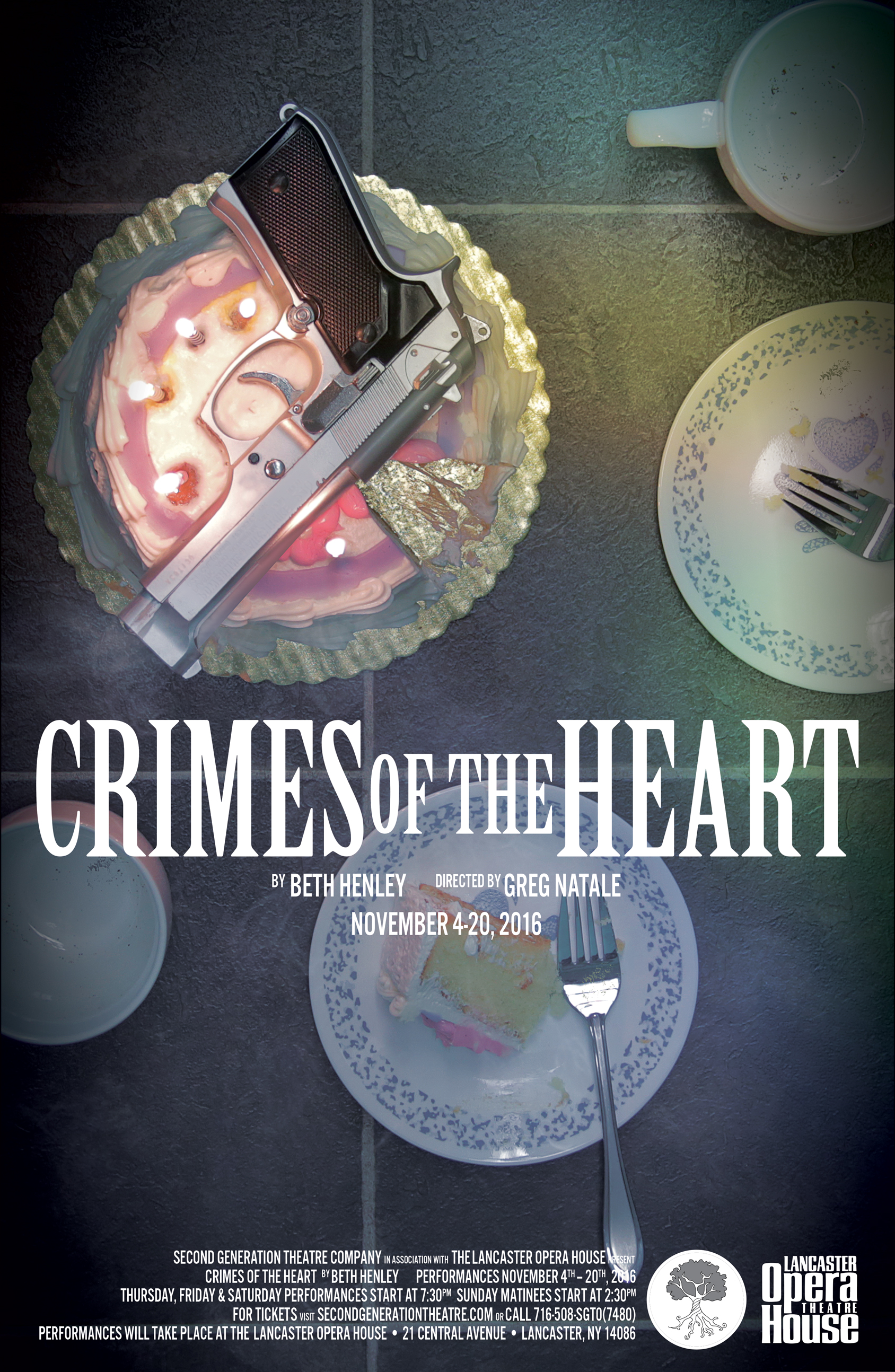 Crimes_ofthe_Heart_Poster SONGS FOR A NEW WORLD October 22-November 14th 2022 by Second Generation Theatre. Young black man singing with his arms outstretched in a dark background with purple lights