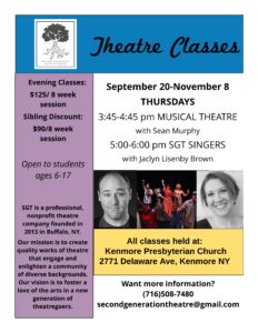 Second Generation Theatre 8 week fall theatre classes